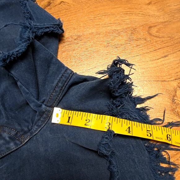 Vintage Marithe Francois Girbaud Denim Shorts Frayed Hem Blue 90s Womens 29 - Picture 8 of 10